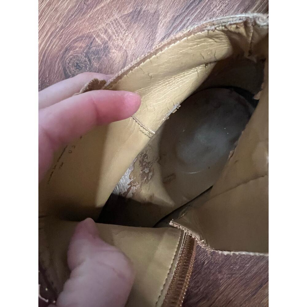 Jack Rogers Tan Beige Brown Suede Ankle Booties Sz 7 - Picture 6 of 11